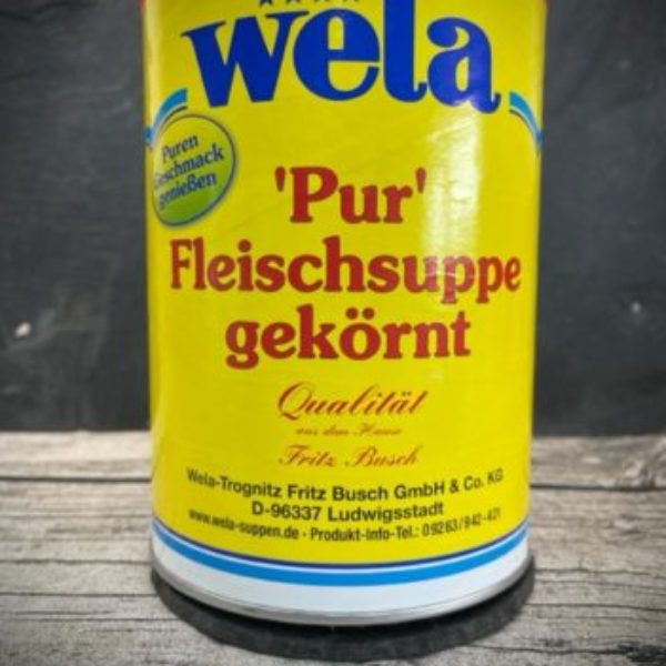 Klare Fleischsuppe,  gekörnt,  Pur